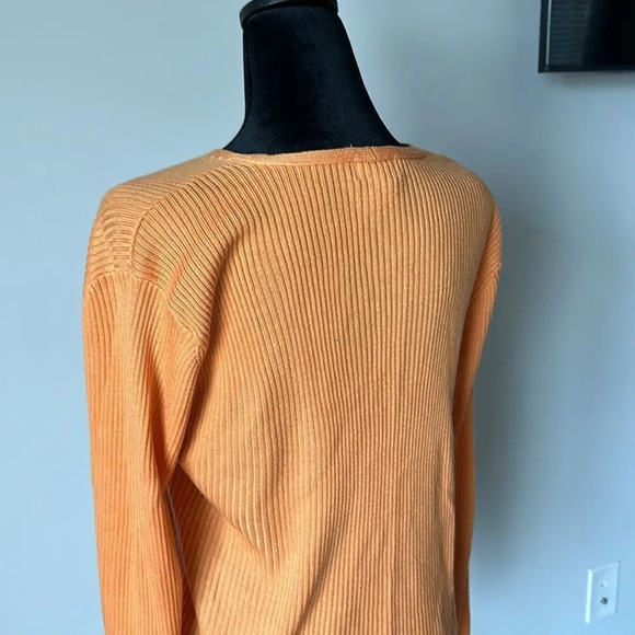 k.b collections long sleeve button down Orange Cardigan - Picture 6 of 8